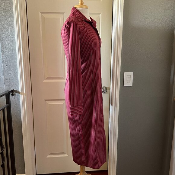 FAITHFULL THE BRAND En Vau Shirtdress 4/S in Wine Stripe - Picture 9 of 11